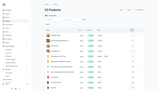 Unchained Admin UI dashboard screenshot