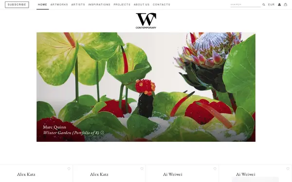 Weng Contemporary art e-commerce platform screenshot